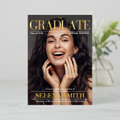 Invitation En Aluminium Revue de fin d'études Couverture photo unique (Debout devant)