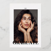 Invitation En Aluminium Revue de fin d'études Couverture photo unique (Verso)