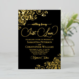 Invitation En Aluminium Rien De Fancy Just Love Mariage Classic Black Gold