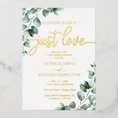 Invitation En Aluminium Rien De Fancy Just Love Mariage de verdure (Recto)