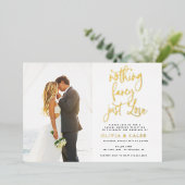 Invitation En Aluminium Rien De Fancy Just Love Mariage Réception (Debout devant)
