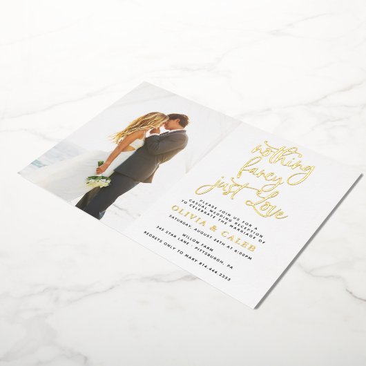 Invitation En Aluminium Rien De Fancy Just Love Mariage Réception (Rotation)