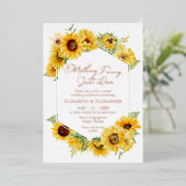 Invitation En Aluminium Rien De Fancy Just Love Sunflower Mariage Real (Debout devant)
