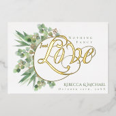 Invitation En Aluminium Rien de fantaisie Juste aimer Élégant Mariage Euca (Recto)