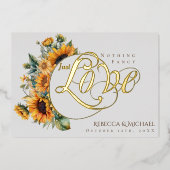 Invitation En Aluminium Rien de fantaisie Juste aimer Mariage de tournesol (Recto)