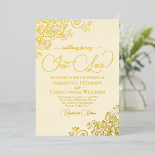 Invitation En Aluminium Rien de fantaisie Juste Amour Gold & Cream Mariage