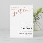 Invitation En Aluminium Rien de fantaisie Juste Amour Mariage (Debout devant)