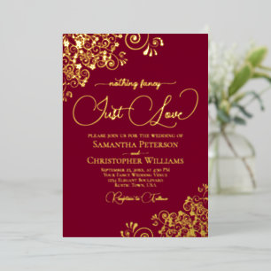 Invitation En Aluminium Rien de fantaisie Juste Amour Mariage Bourgogne & 