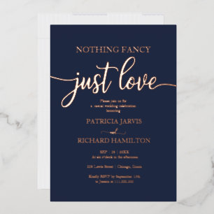 Invitation En Aluminium Rien de fantaisie Juste Amour Mariage Décontracté