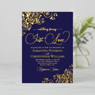 Invitation En Aluminium Rien de fantaisie Juste Amour Mariage Marine Bleu 