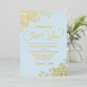 Invitation En Aluminium Rien de fantaisie Juste Amour Mariage Poudre Bleu 