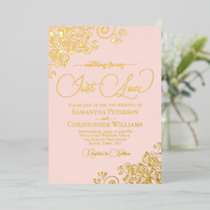 Invitation En Aluminium Rien de Fantastique Juste Amour Mariage Rose Pâle
