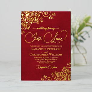 Invitation En Aluminium Rien de Fantastique Juste l'Amour Mariage Rouge Cr