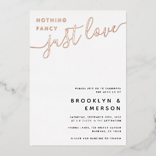 Invitation En Aluminium Rien de Fantastique Juste un Mariage d'Amour
