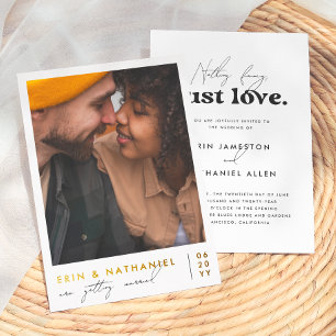 Invitation En Aluminium Rien de tape-à-l'œil juste de l'amour Mariage Rétr