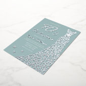 Invitation En Aluminium Robe à huile d'argent 40 et fabuleux 40e anniversa (Rotation)