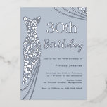 Invitation En Aluminium Robe à huile d'argent élégant 30e anniversaire<br><div class="desc">Robe à huile d'argent Élégante 30e anniversaire Invitation à huile Voir d'autres invitations dans notre Niche and Nest Store</div>