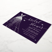 Invitation En Aluminium Robe à papillon pourpre Fête des mariées (Rotation)