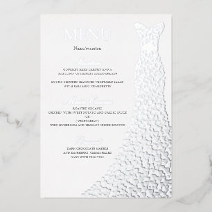 Invitation En Aluminium Robe Argent Anniversaire Fête ou menu Fête des mar