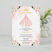 Invitation En Aluminium Robe blanche Quinceanera (Debout devant)