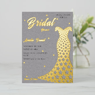 Invitation En Aluminium Robe de Mariée Élégante avec Accent Doré