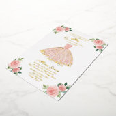 Invitation En Aluminium Robe de Quinceanera en or rose (Rotation)