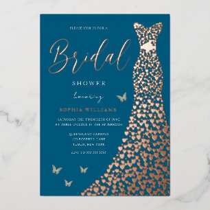 Invitation En Aluminium Robe de soirée de mariage océanique en feuille d'o