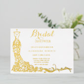 Invitation En Aluminium Robe de soirée en feuille d'or Mariage Shower de m (Debout devant)