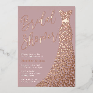 Invitation En Aluminium Robe de soirée en or rose véritable rose poussiére