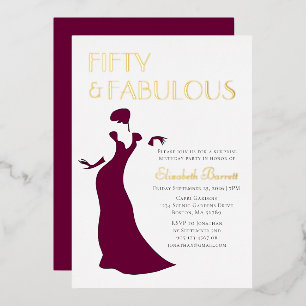 Invitation En Aluminium Robe de soirée Glamour Cinquante ans et Incroyable
