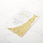 Invitation En Aluminium Robe d'huile d'or Papillon doux 16 Partie (Rotation)