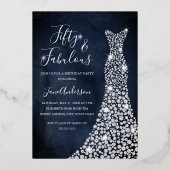 Invitation En Aluminium Robe Diamond Marine 50 & Fabuleuse huile d'anniver (Recto)