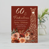 Invitation En Aluminium Robe d'or Rose en terre cuite Boho 60e anniversair (Debout devant)