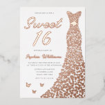 Invitation En Aluminium Robe d'or rose sucré 16 16e anniversaire<br><div class="desc">Robe d'or rose Sweet 16 16e anniversaire Invitation à l'huile Voir d'autres invitations dans notre niche et notre magasin de niche</div>