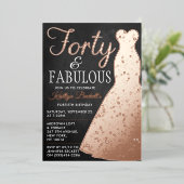 Invitation En Aluminium Robe élégante | Quarante et fabuleux anniversaire (Debout devant)