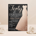 Invitation En Aluminium Robe élégante | Quarante et fabuleux anniversaire<br><div class="desc">Célébrez dans le style avec ces invitations branchées et élégantes à la feuille réelle pressée 40e anniversaire. Le design est facile à personnaliser et vos invités seront ravis quand ils reçoivent ces invitations élégants.</div>