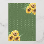 Invitation En Aluminium Robe Jaune Fleurs de soleil Barre Bois Quinceanera (Verso)