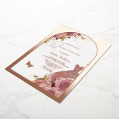 Invitation En Aluminium Robe magique Enchantée Quinceanera Rose Gold (Rotation)