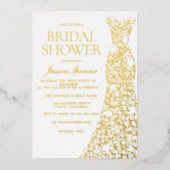 Invitation En Aluminium Robe Mariage Gold Foil (Recto)