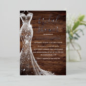 Invitation En Aluminium Robe papillon argenté Fête des mariées rustique (Debout devant)