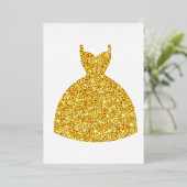 Invitation En Aluminium Robe parties scintillant or (Debout devant)