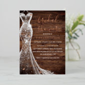 Invitation En Aluminium Robe rose à papillon d'or Fête des mariées rustiqu (Debout devant)