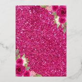 Invitation En Aluminium Robe rose chaude papillon Quinceanera Or (Verso)