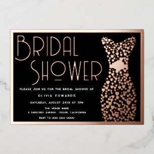 Invitation En Aluminium Robe Rose Gold Mariage Noir Baby Shower