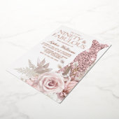 Invitation En Aluminium Robe rose Gold, Robe rose pâle 90e anniversaire (Rotation)