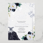 Invitation En Aluminium Robe Sweet sixteen papillon bleu foncé Argent<br><div class="desc">Adorable, fleurs bleues invitations à la fête du 16ème anniversaire. Facile à personnaliser avec vos détails. Veuillez me contacter par conversation si vous avez des questions sur l'oeuvre ou avez besoin de personnalisation. Vérifiez la collection pour plus d'éléments. VEUILLEZ NOTER : Pour obtenir de l'aide sur les commandes, l'expédition, l'information...</div>