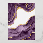 Invitation En Aluminium Robe violette Papillon floral Quinceanera Or (Verso)