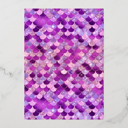 Invitation En Aluminium Robe violette Queue de sirène Quinceanera Or (Verso)