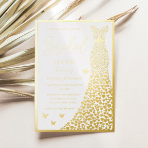Invitation En Aluminium Robes en feuille d'or élégant shower de mariage ré