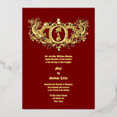 Invitation En Aluminium Rococo Baroque Cartouche Flaming Coeurs & Oiseaux (Recto)